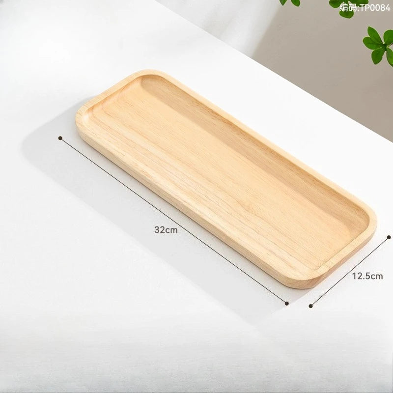 Bandeja De Madeira Nogueira Maciça Retangular Chá Café