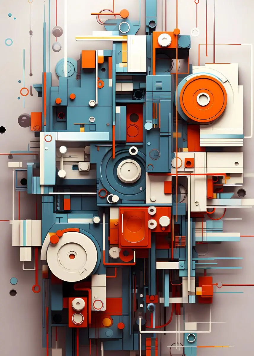 Cartaz Geométrico Abstrato Minimalista para Sala Sem Moldura