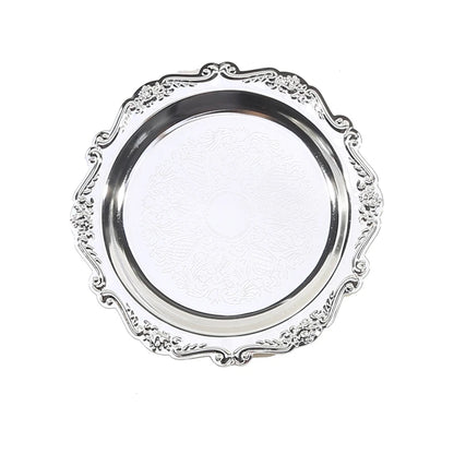 Bandeja Decorativa Multifuncional de Metal Dourado Prata Premium