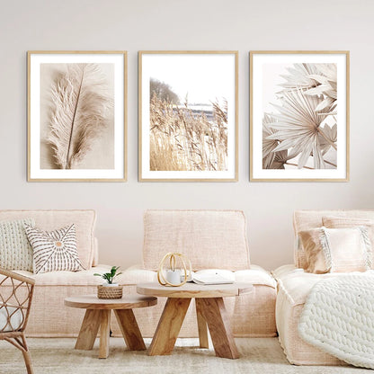 Pintura Em Tela Para Quarto Com Folhas Abstratas