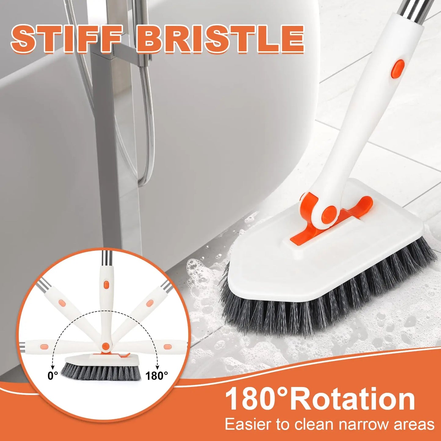 Escova Higienizadora Multifuncional Intercambiáveis Versátil Para Banheiro Cozinha