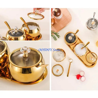 Conjunto Profissional Recipientes Temperos Cozinha Inoxidável Durável