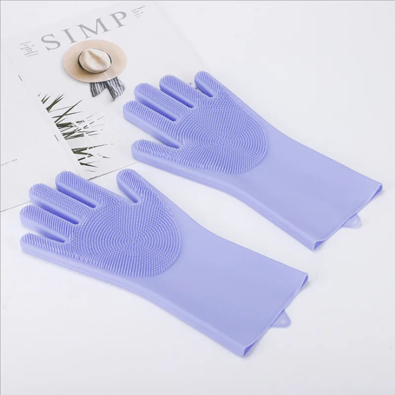 Luvas De Silicone Impermeáveis Para Lavar Louça Duráveis