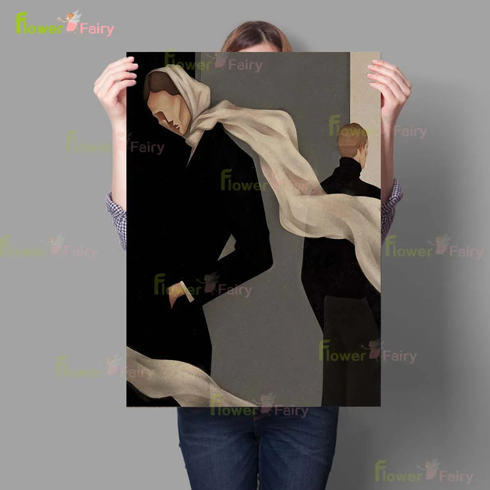 Pintura Abstrata Minimalista Para Sala Estar Nórdico Contemporâneo