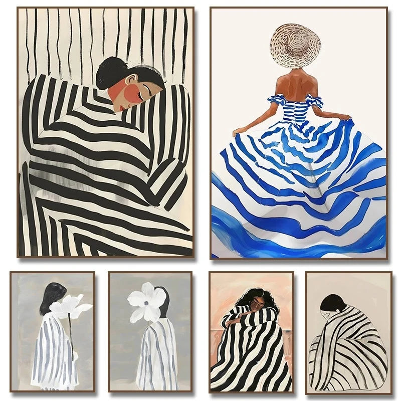 Quadro Abstrato Monocromático Em Tela Para Sala Premium