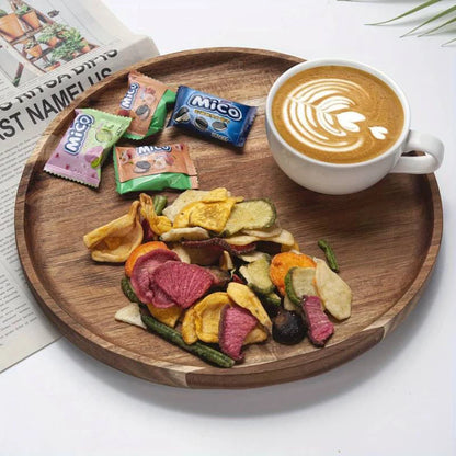 Bandeja Circular de Madeira para Cozinha Profissional Multifuncional