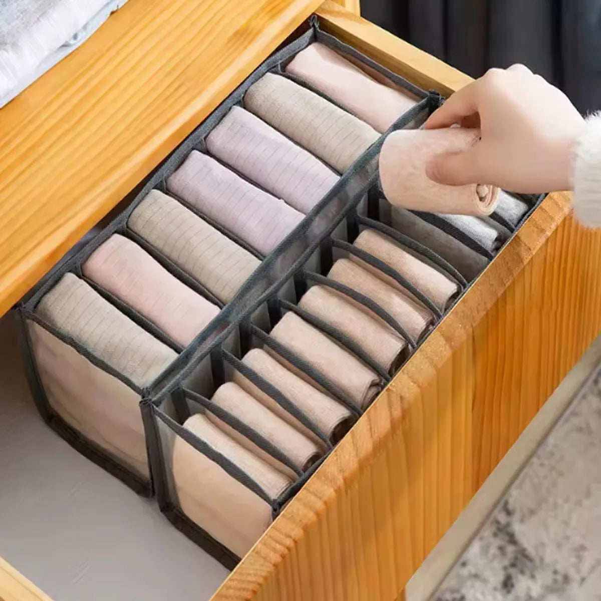 Organizador de Gaveta para Roupas Íntimas com Divisores, Design Moderno e Cores Variadas