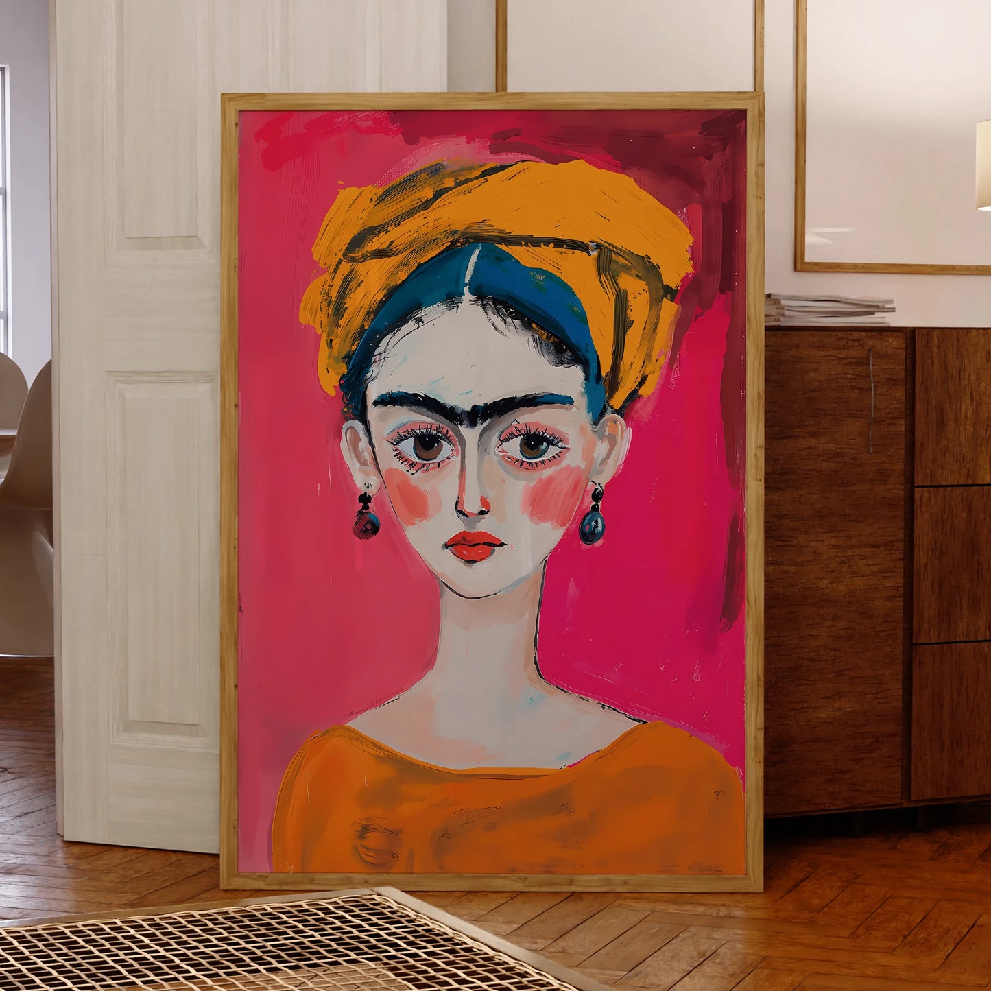 Pintura Em Tela Abstrata Moderna Para Sala Frida