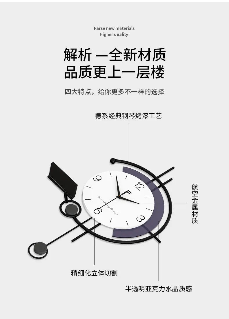 Relógio De Parede Moderno Para Sala Decorativo Geométrico