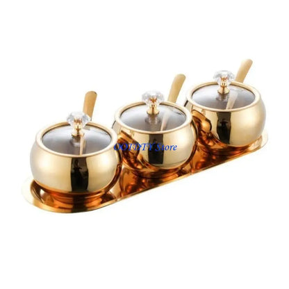 Conjunto Profissional Recipientes Temperos Cozinha Inoxidável Durável