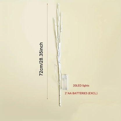 Luzes De Bétula Com Ramos Para Decoração Interna E Externa Com 20 LEDs Alimentadas Por Pilhas