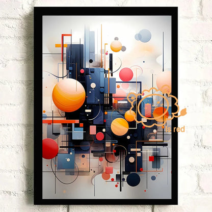 Cartaz Geométrico Abstrato Minimalista para Sala Sem Moldura