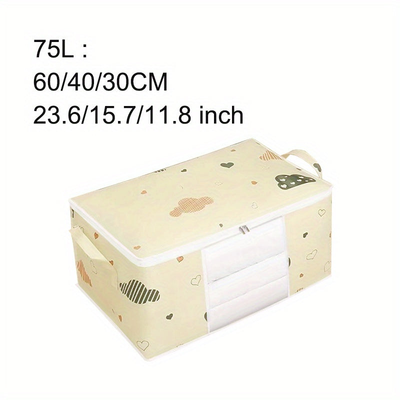 Saco Organizador Dobrável De Grande Capacidade Com Tecido Grosso Zíper Resistente E Janela Transparente Para Edredons